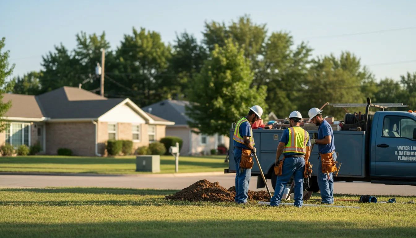 Residential water line and bathroom plumbing service in Philadelphia, TN
